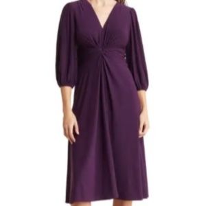 Vince Camuto Twist Front Midi Dress Size 6